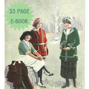 Antique Titanic Era Sweater Gloves Knitting Pattern Scarf Edwardian